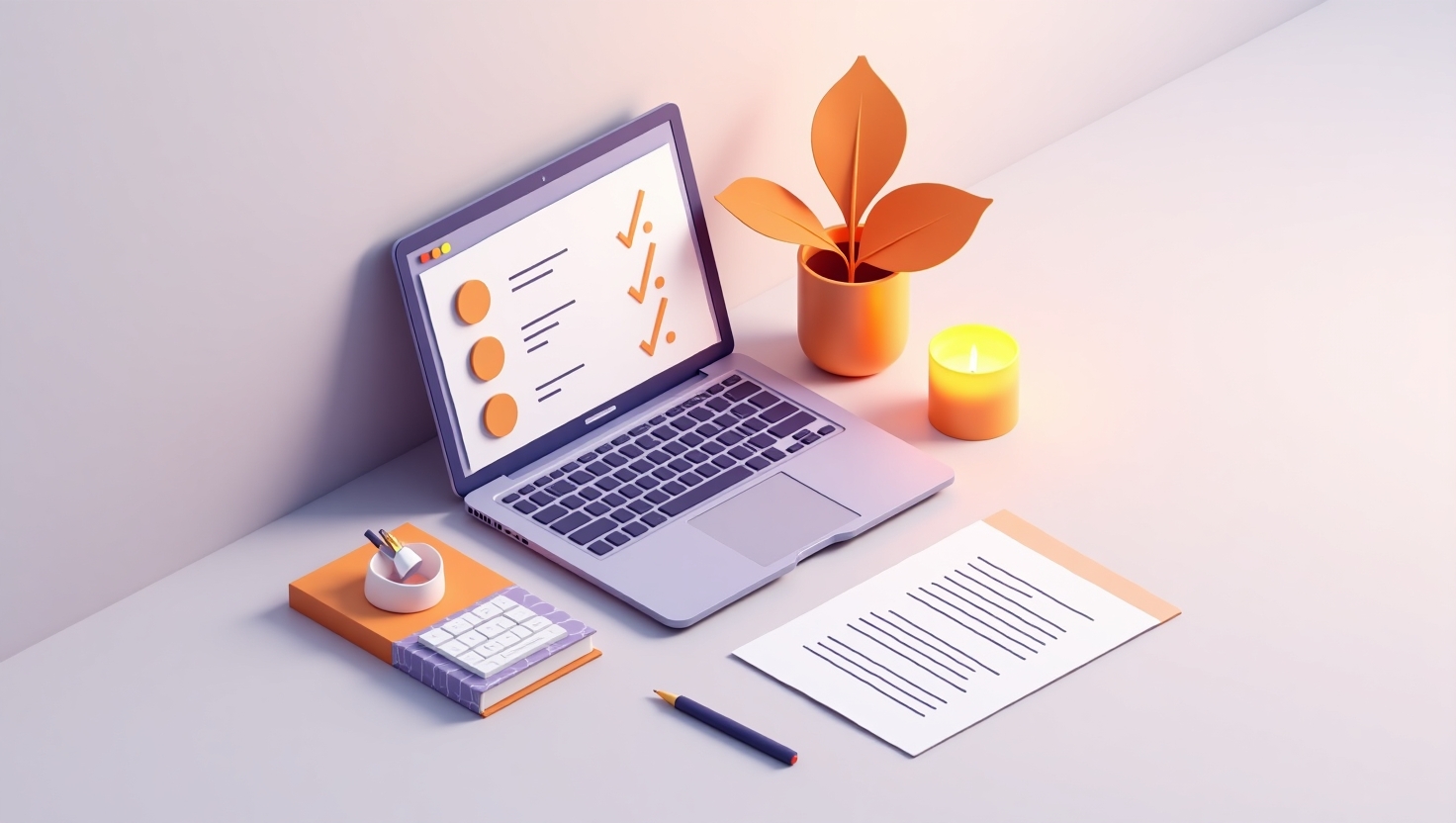 tela de notebook mostrando uma lista de clientes ao lado de um documento de proposta comercial aberto