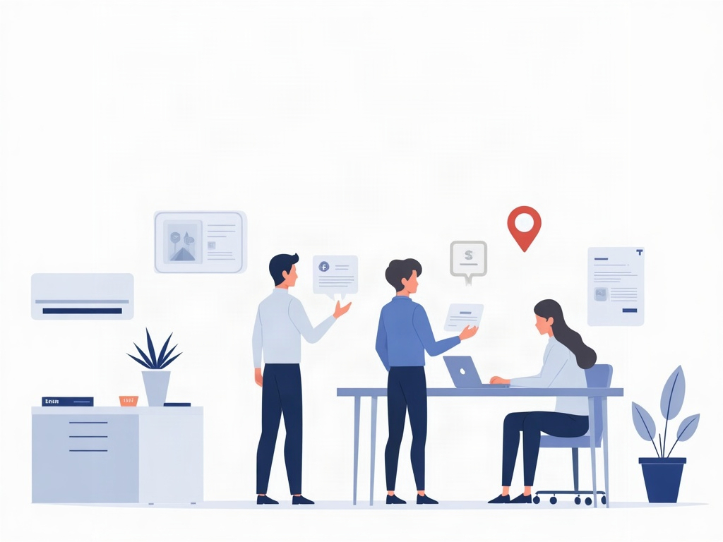 Ilustração de marketing para empresa de ar-condicionado