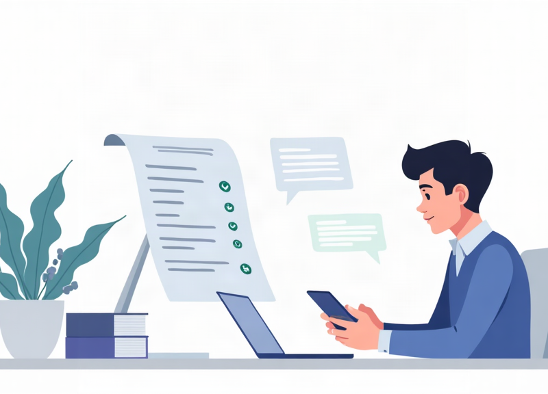 Ilustração editorial de uma empresa analisando os componentes de custo de um agente de IA para atendimento no WhatsApp.